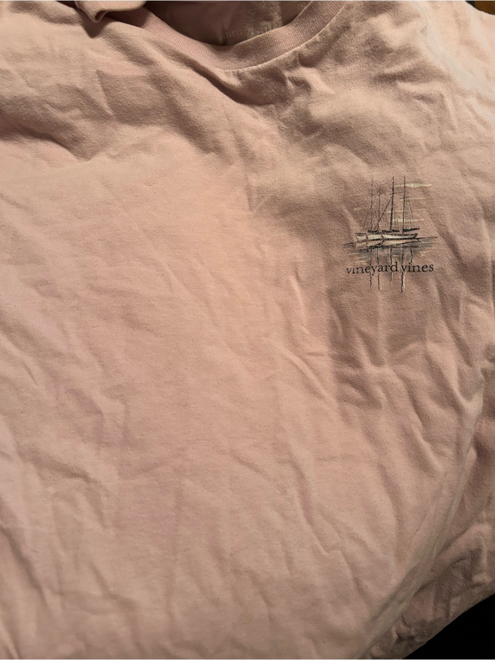 Vineyard Vines Men's Classic Logo T-Shirt in Light Pink Lg